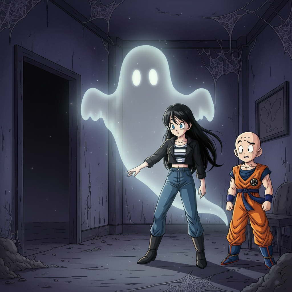 Goku, Krillin, and Android 18's Haunted Mansion Mystery