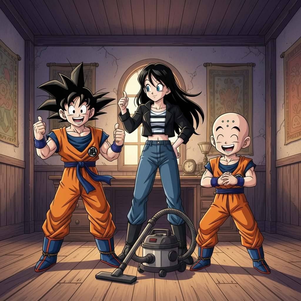 Goku, Krillin, and Android 18's Haunted Mansion Mystery