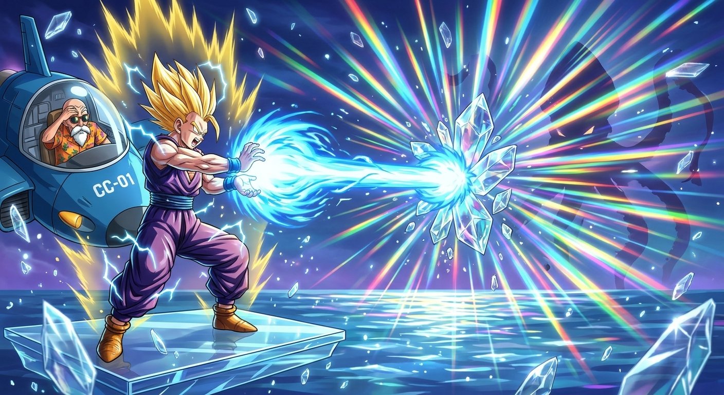 Gohan and Master Roshi in the Prism Realm