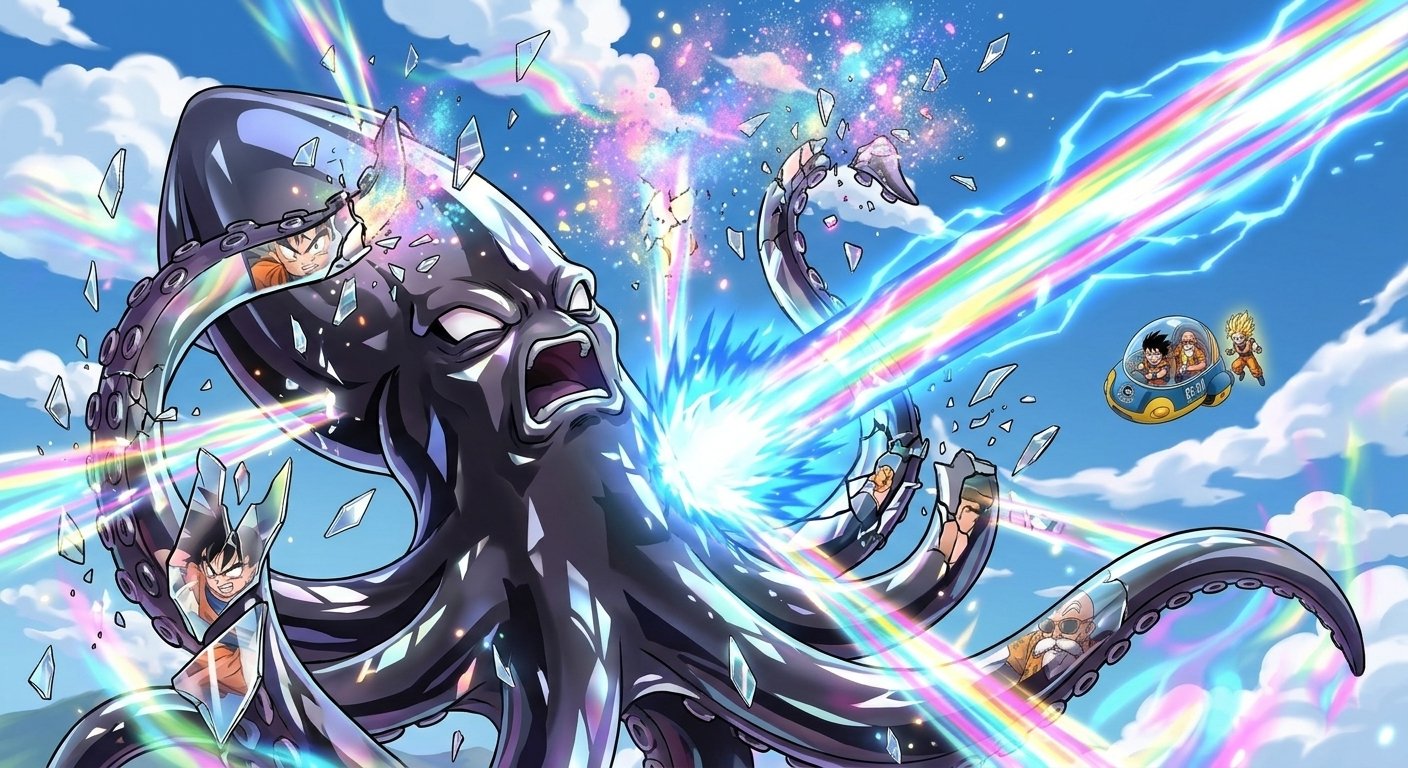 Gohan and Master Roshi in the Prism Realm