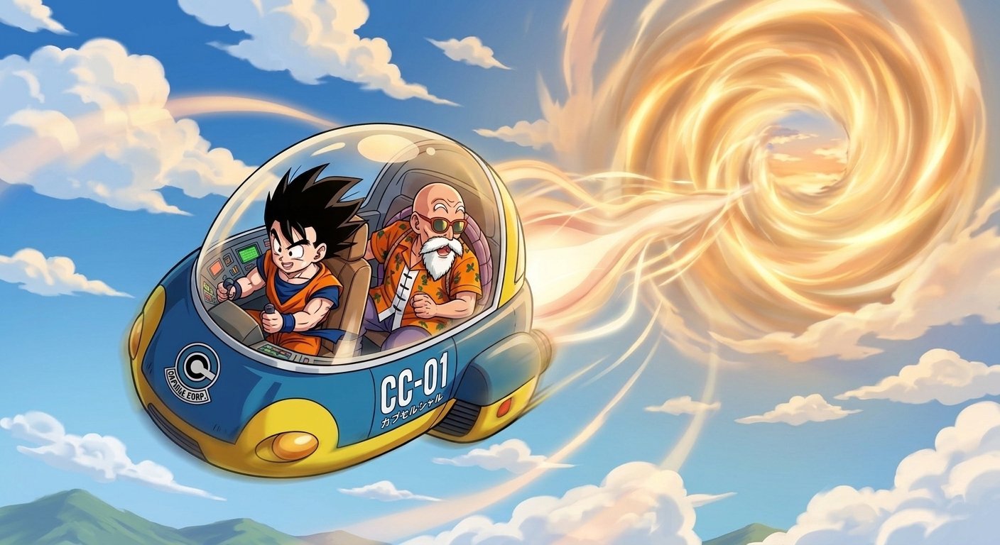 Gohan and Master Roshi in the Prism Realm