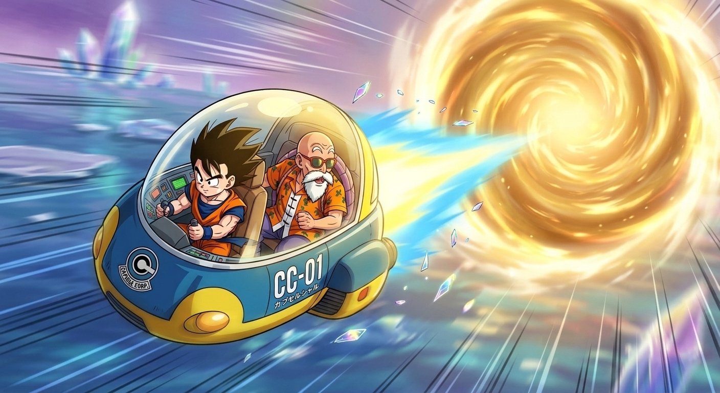 Gohan and Master Roshi in the Prism Realm