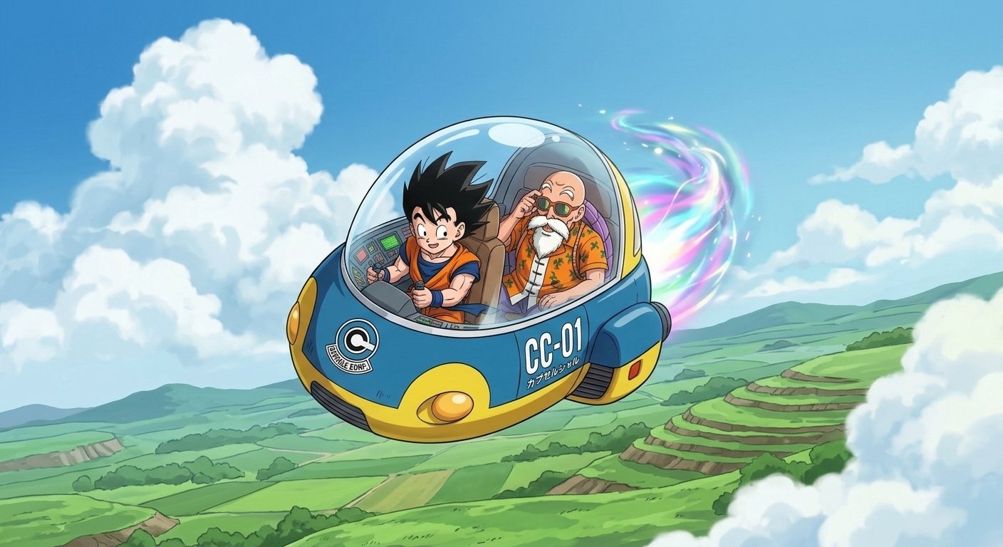 Gohan and Master Roshi in the Prism Realm