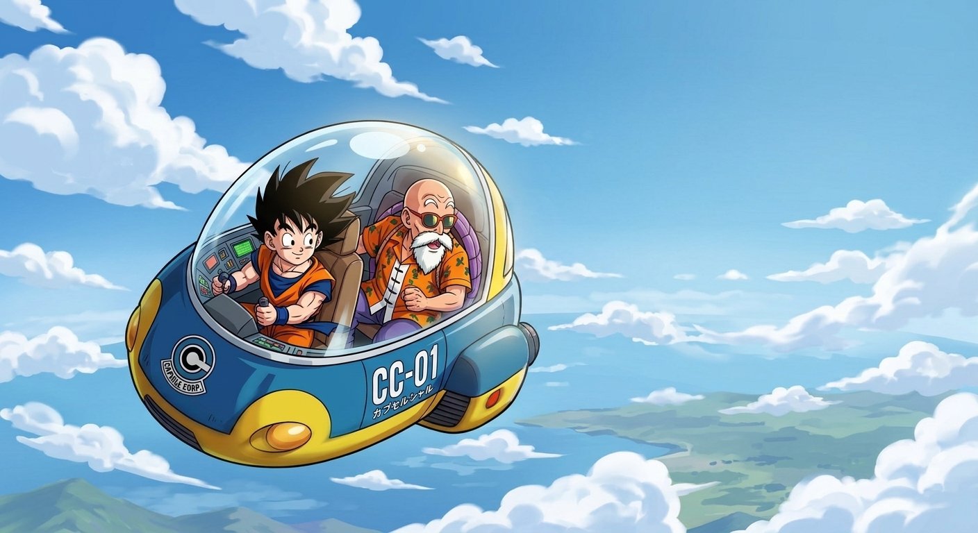 Gohan and Master Roshi in the Prism Realm