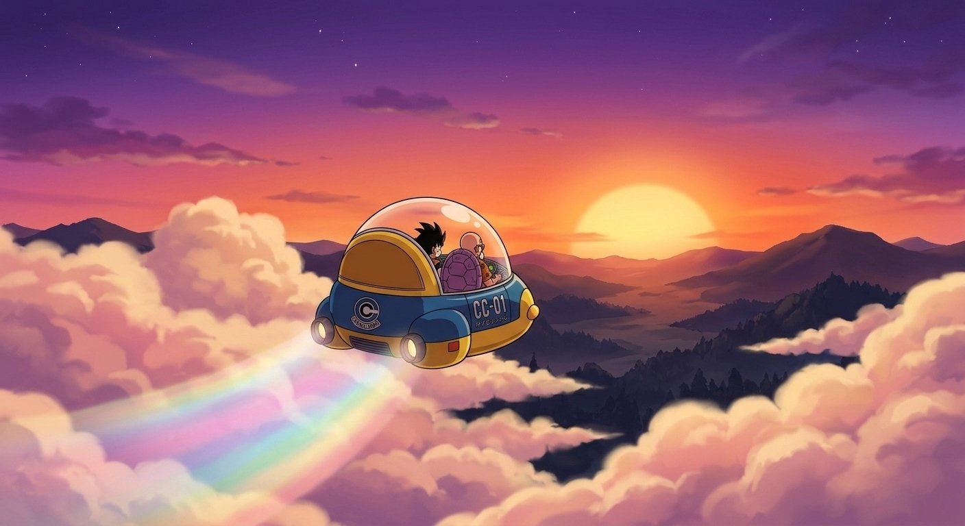 Gohan and Master Roshi in the Prism Realm