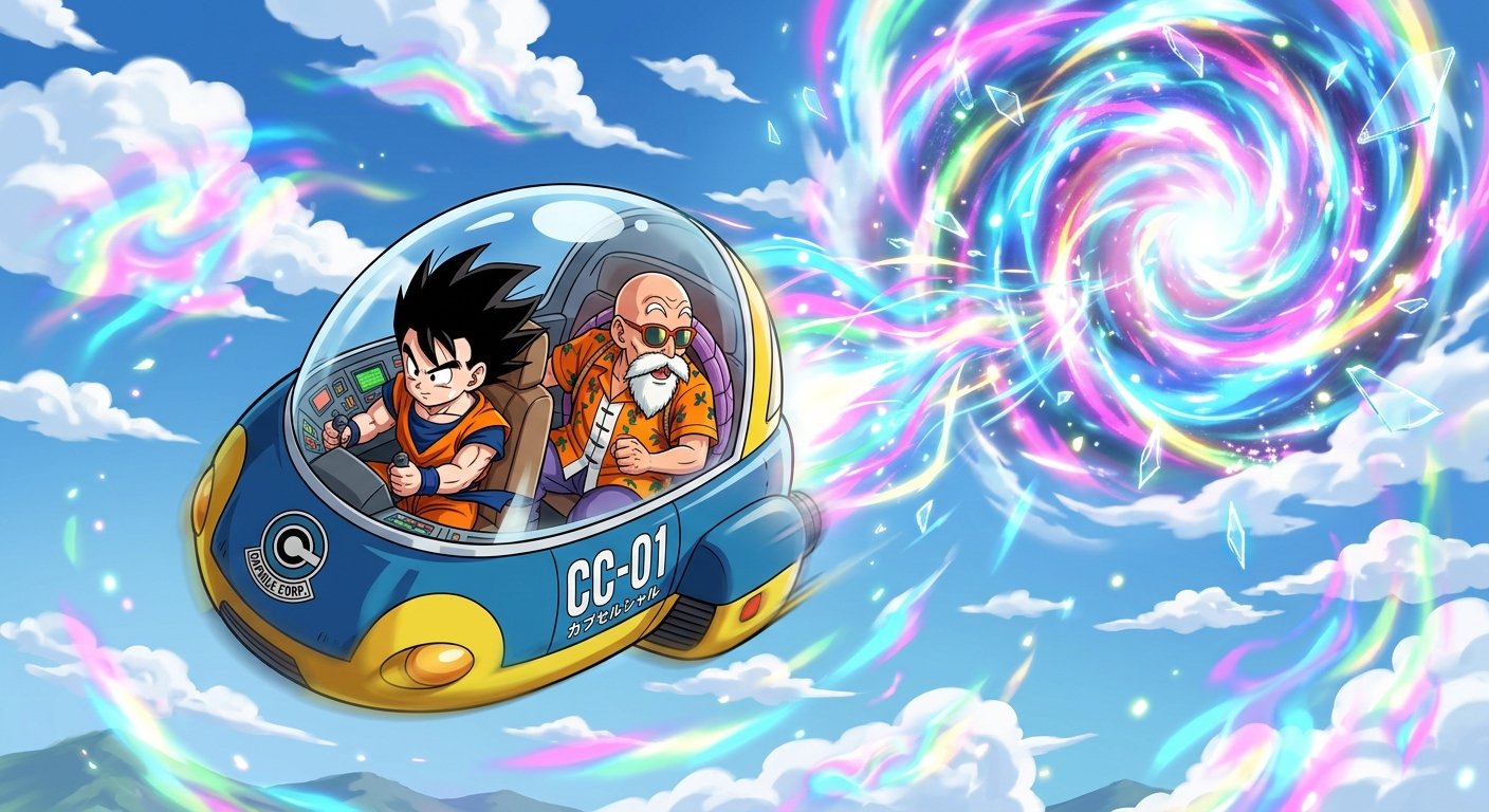 Gohan and Master Roshi in the Prism Realm