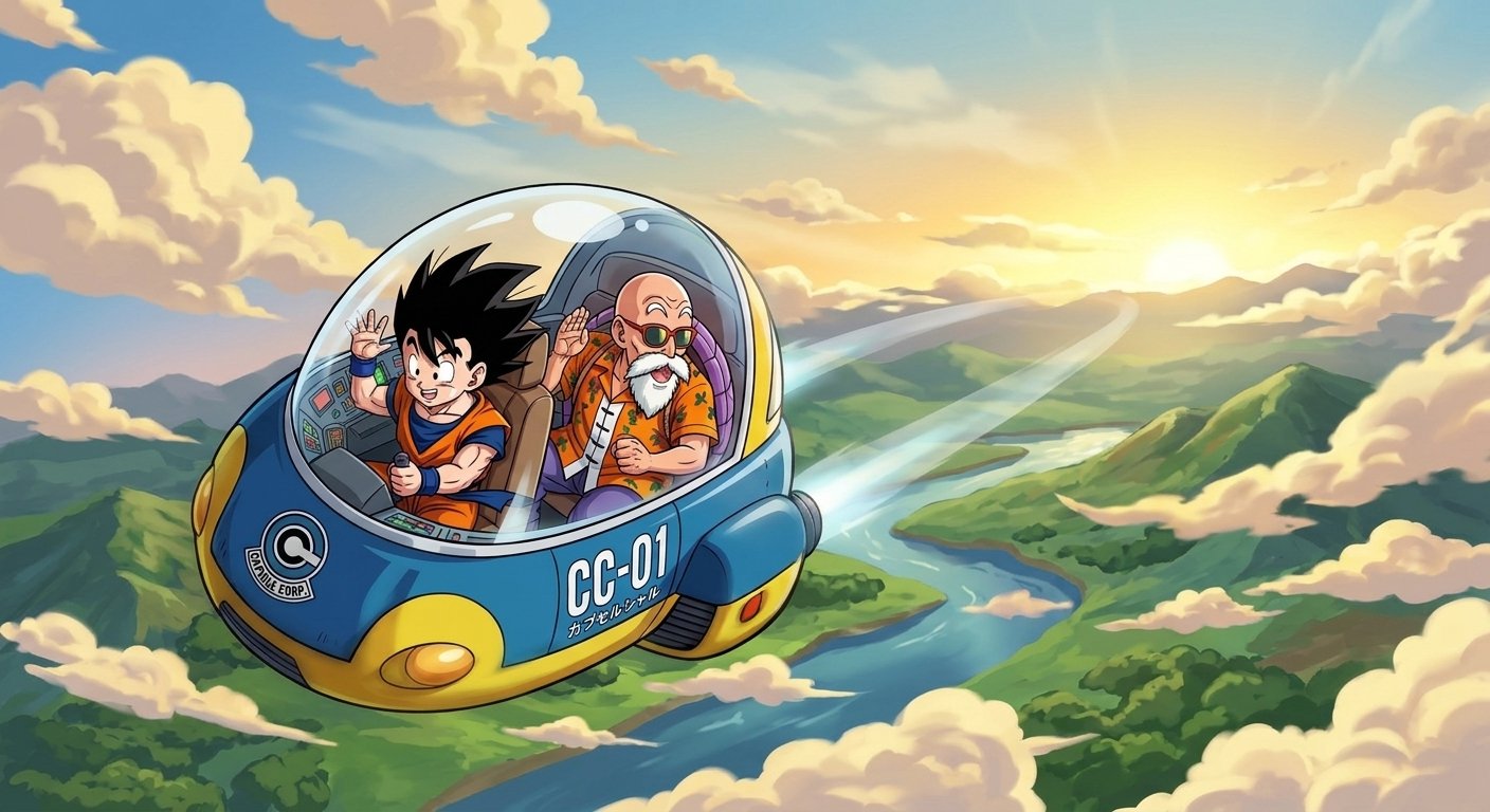Gohan and Master Roshi in the Prism Realm