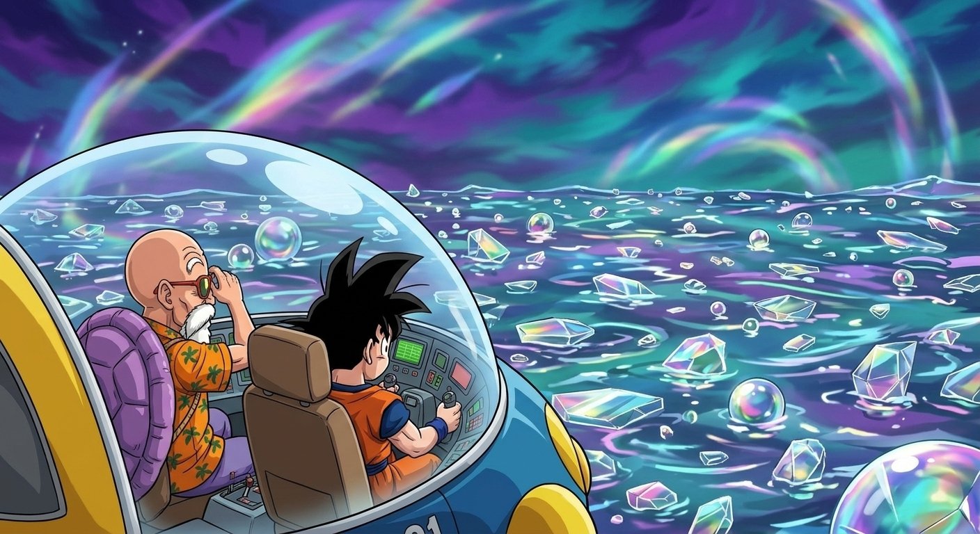 Gohan and Master Roshi in the Prism Realm