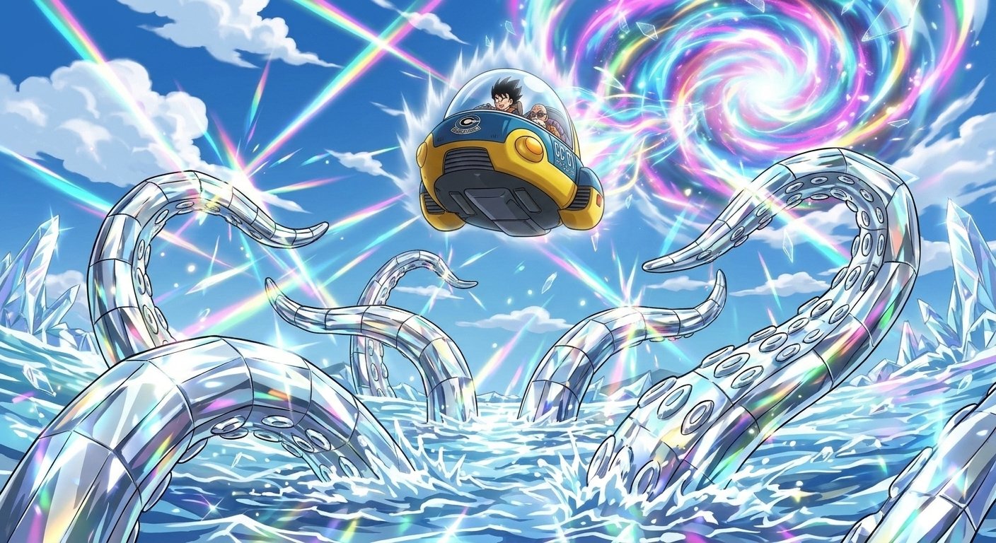 Gohan and Master Roshi in the Prism Realm