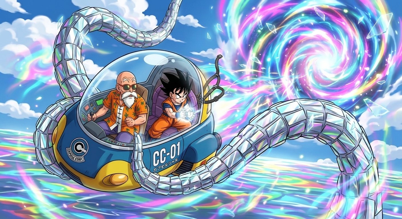 Gohan and Master Roshi in the Prism Realm